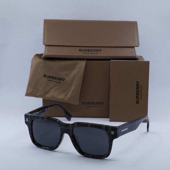 New Burberry BE4394F 380487 Charcoal Check/Dark Grey 54-18-150 Sunglasses main image 4